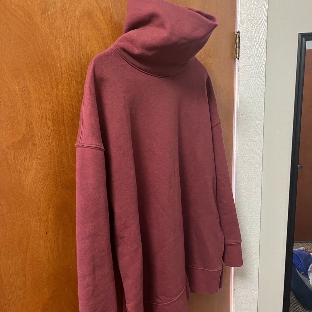 Women's Burgundy Turtleneck Sweater - Picture 3 of 7